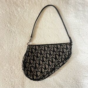 DIOR Vintage Saddle Bag Pochette in Monogram Print
